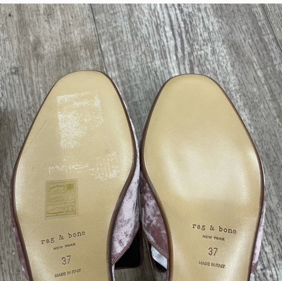 Womens rag & bone Luis Velvet Mules in Mauve sz 7 (37) - Picture 4 of 5